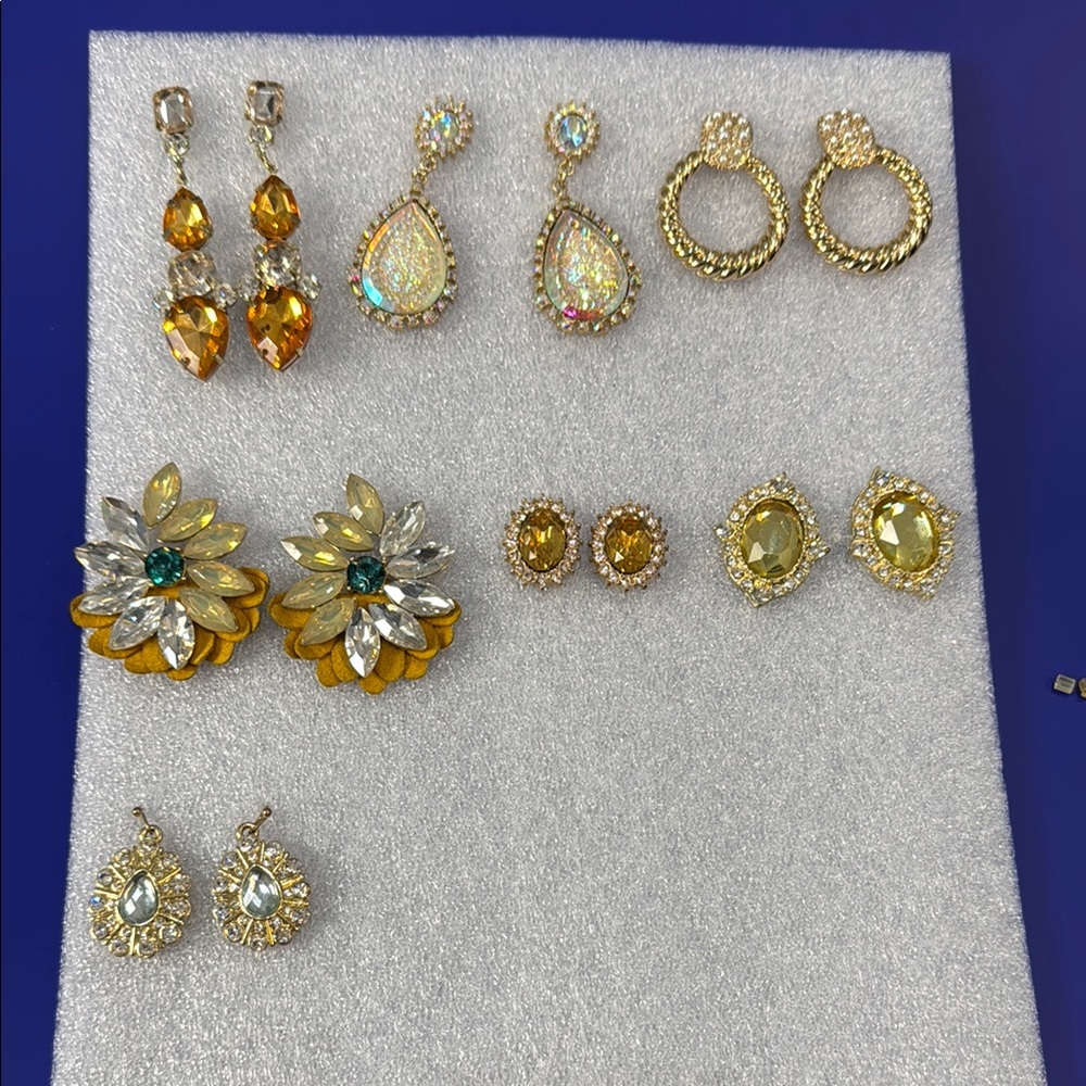 Elegant Holiday Gold and Silver Earrings Set- 7 pairs set